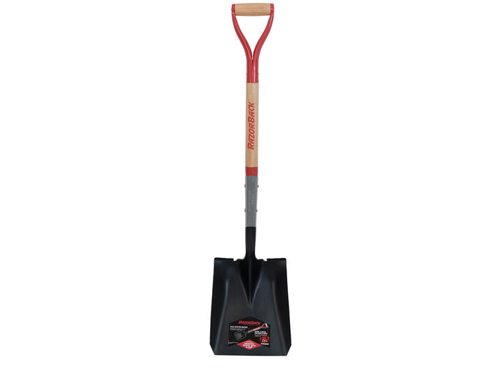 Square Point Shovel with Tab Socket and Forward Turned Step, Wood Handle and D-Grip image number 0