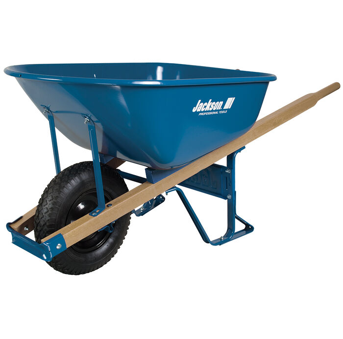 6 cu ft steel contractor wheelbarrow w knobby tire image number 0