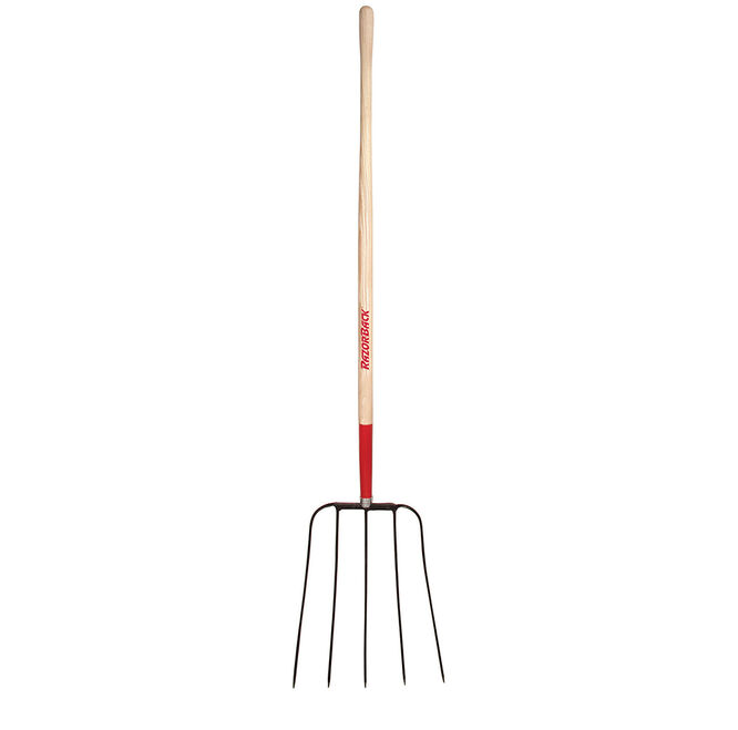 5 Tine Barley Fork, Forged, with Wood Handle