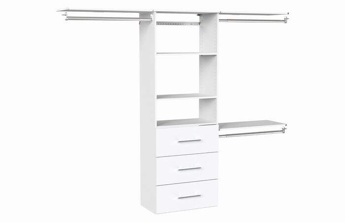 25" Hanging Tower + 3 Top Shelves + 3 Mod Drawers Kit image number 0