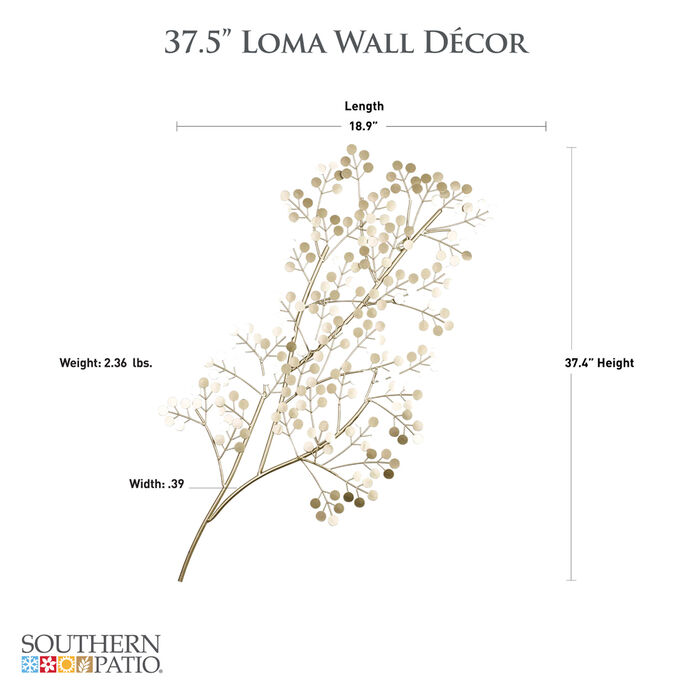37.5"H Loma Wall Art Decor in Gold Finish image number 3