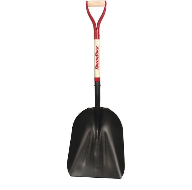 #12 Western Pattern Steel Scoop with Wood Handle and Steel D-Grip