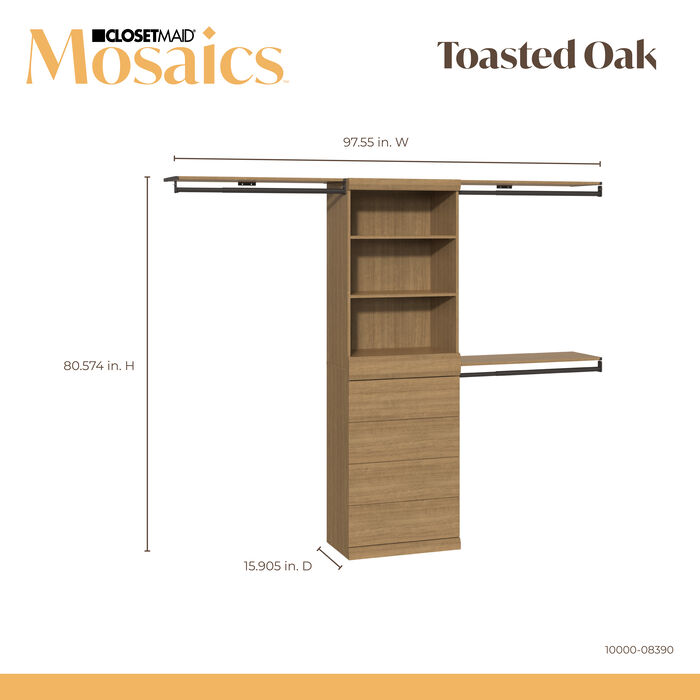 1 Shelf, 1 Drawer & 3 Hanging Units Combo image number 3
