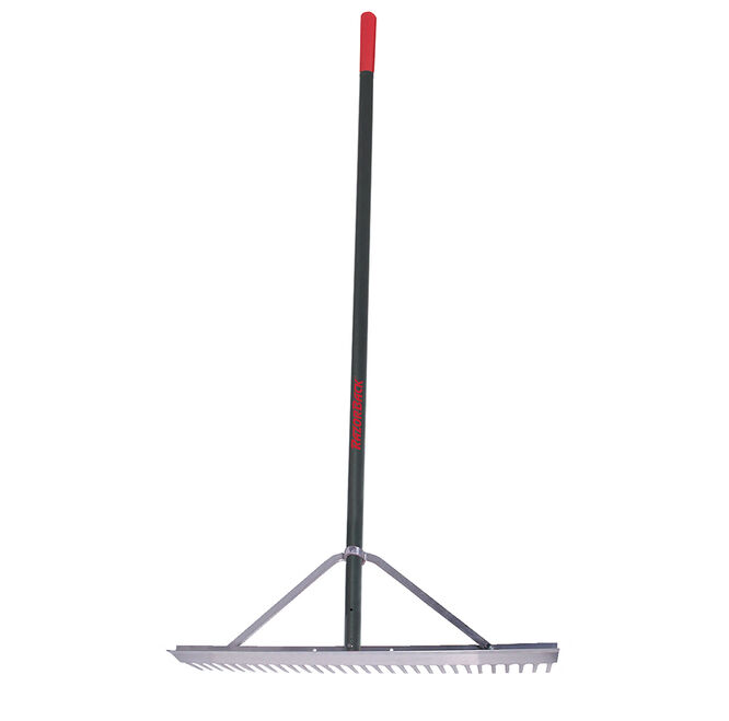 30 Inch Aluminum Landscape Rake, with Aluminum Handle and End Grip