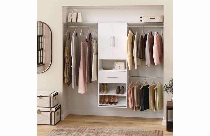 25" Hanging Tower + 2 Top Shelves + 1 Mod Drawer + Mod Door Pair + Shoe Shelves Kit image number 3