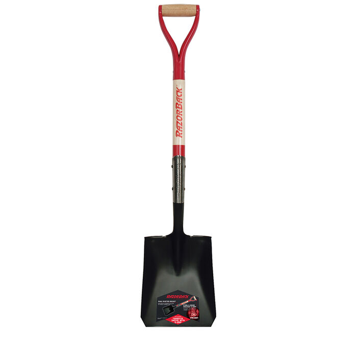 Square Point Shovel with Tab Socket and Rolled Step, Wood Handle and D-Grip image number 0