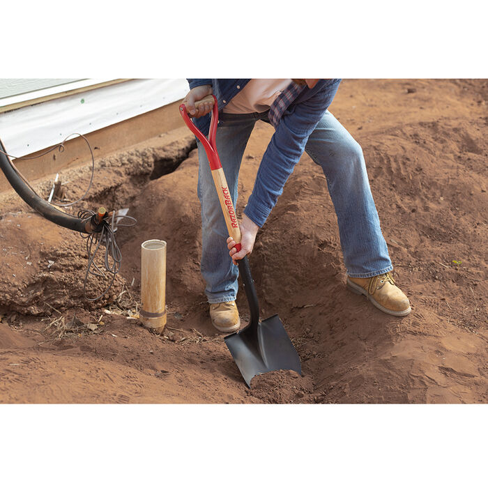 Round Point Shovel with Wood Handle and Steel D-Grip image number 2