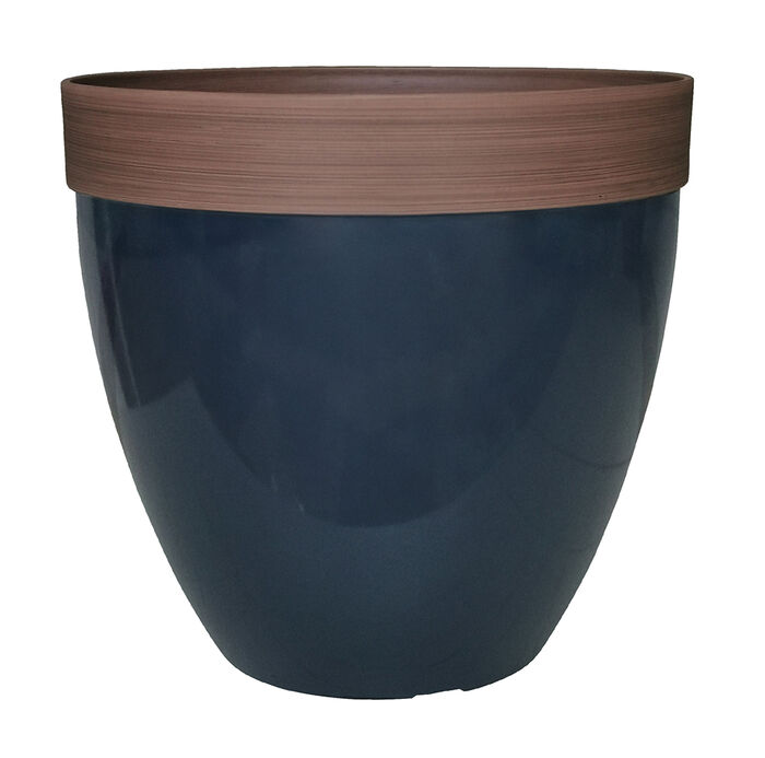 15" Resin Hornsby Planter in Navy Finish image number 0