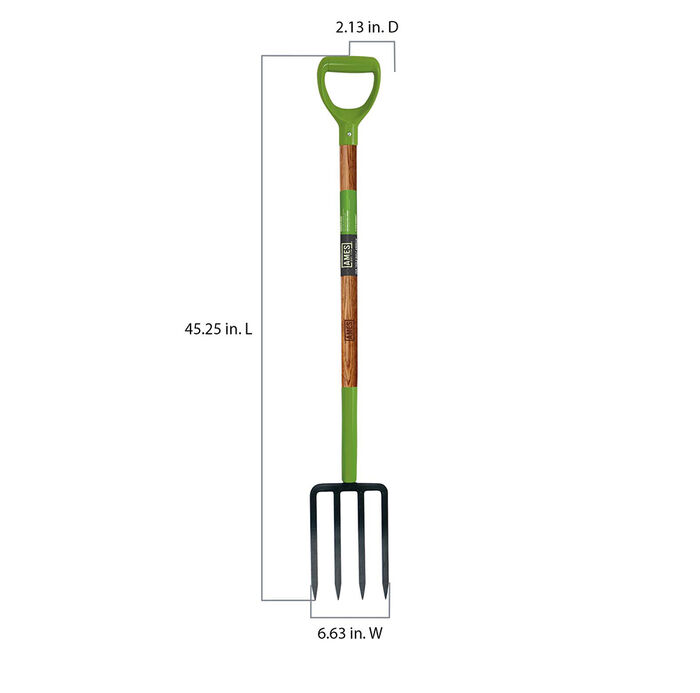 4-Tine Forged Spading Fork Wood Handle image number 3