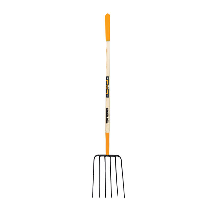 6-Tine Manure Fork with Cushion End Grip on Hardwood Handle image number 0