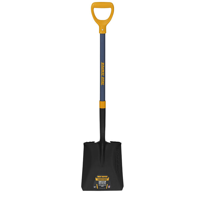 Forged Square Point Shovel with Comfort Step and D-Grip on Fiberglass Handle image number 0