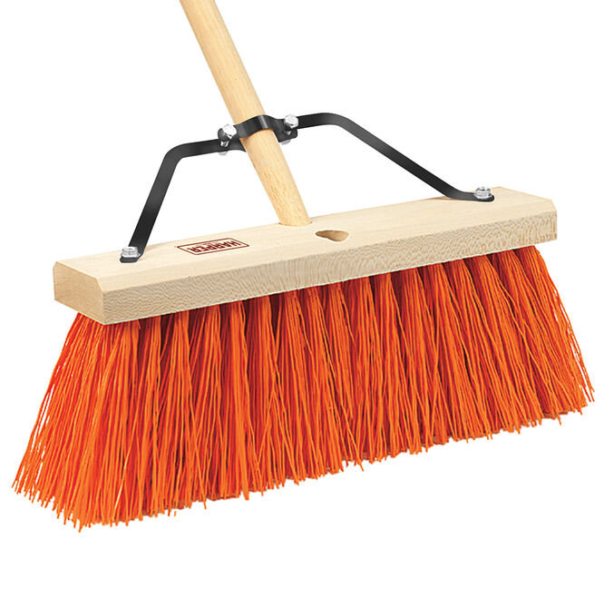 16 IN Safety Orange Street Push Broom