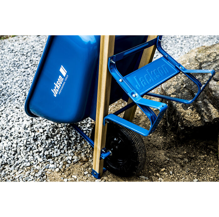 6 cu ft steel contractor wheelbarrow w flat free tire image number 2