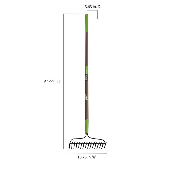 16-Tine Double Play Bow Rake w/Fiberglass Handle image number 1