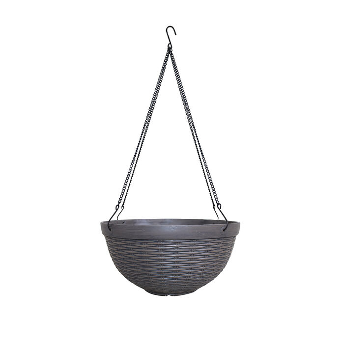 15" Jamaica Wicker Resin Hanging Basket image number 0