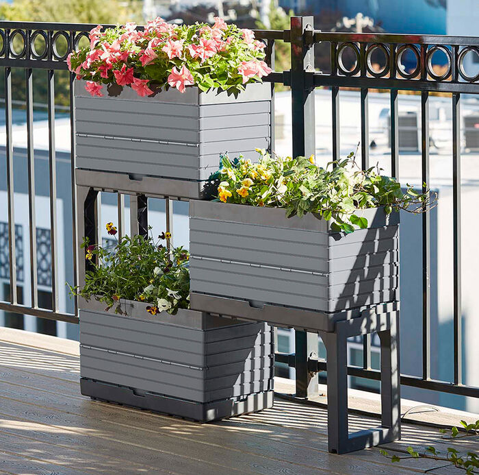 FlexSpace Modular Raised Garden Bed, Gray image number 1