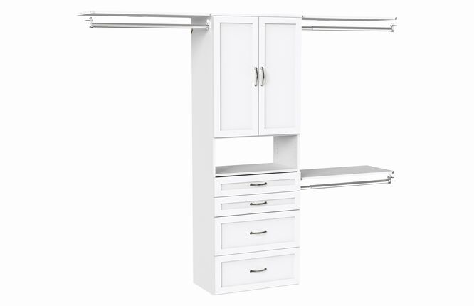 25" Hanging Tower + 3 Top Shelves + 4 Drawers + Door Pair Kit
