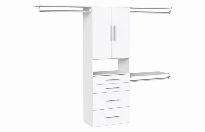 25" Hanging Tower + 3 Top Shelves + 4 Mod Drawers + Mod Door Pair Kit