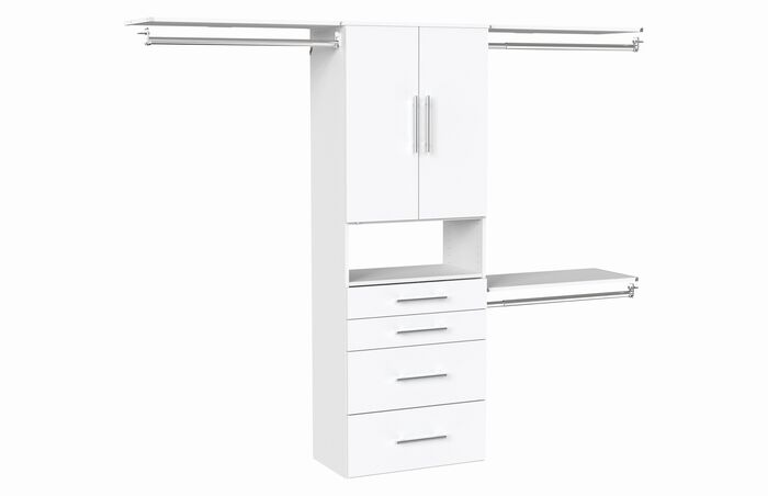 25" Hanging Tower + 3 Top Shelves + 4 Mod Drawers + Mod Door Pair Kit image number 0