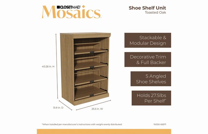 Mosaics Shoe Shelf Unit image number 5