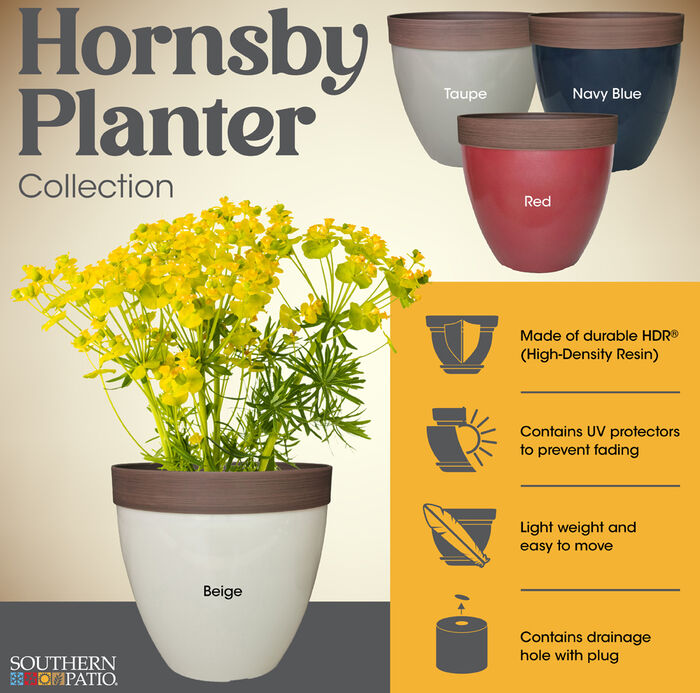 15" Resin Hornsby Planter in Navy Finish image number 3