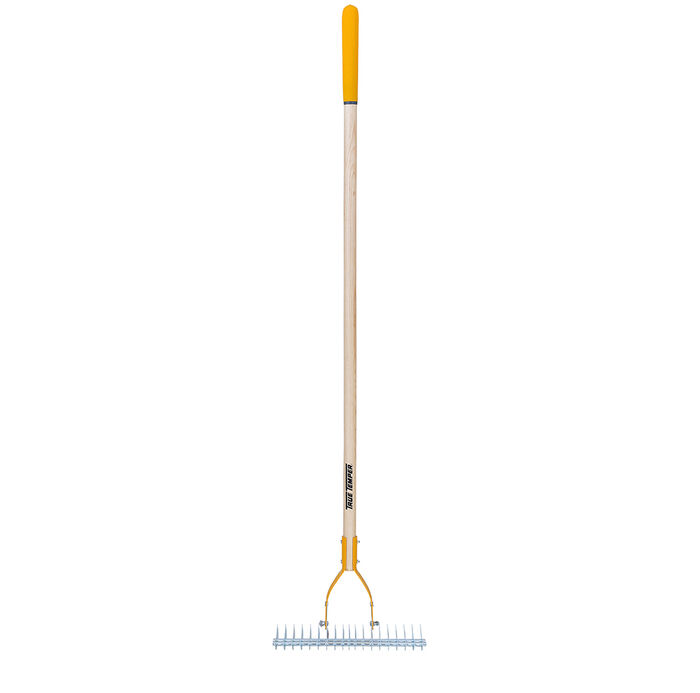 15 Inch Adjustable Thatch Rake with Cushion End Grip on Hardwood Handle image number 0