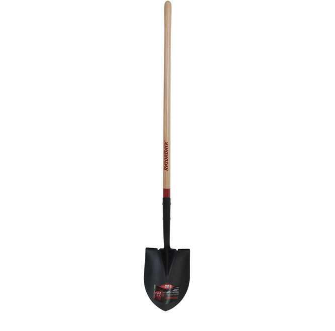 Round Point Shovel, Open Back with Wood Handle