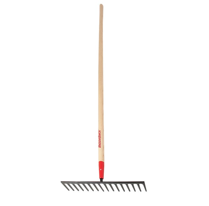 16 Tine Road Rake, Forged, with Wood Handle