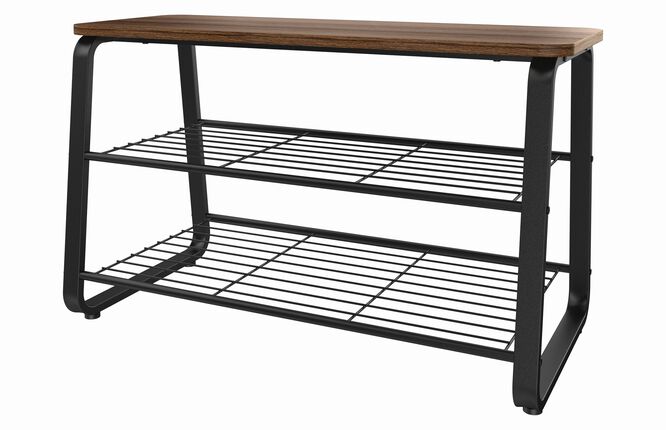 Metal Frame Shoe Bench