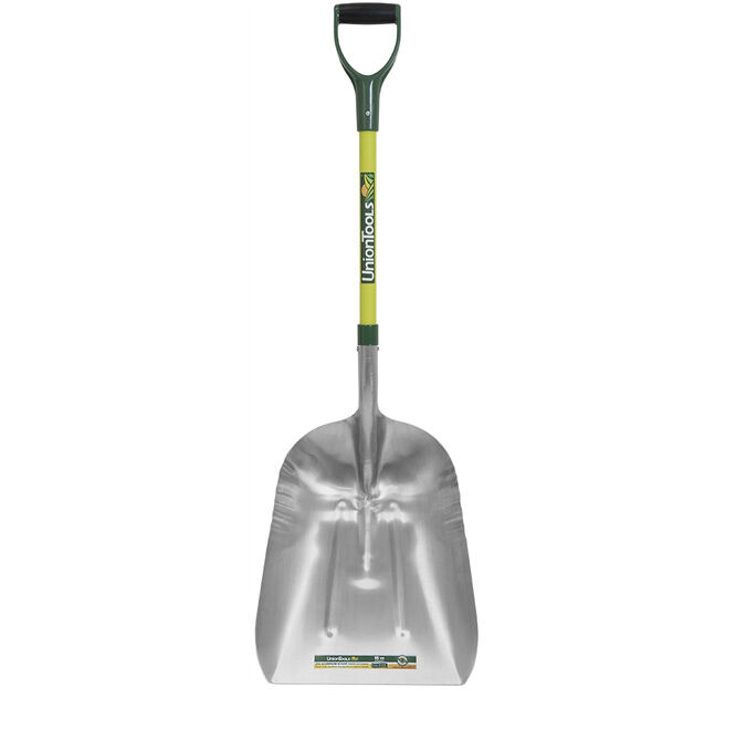 Aluminum Scoop, Size 14 with Fiberglass Handle and D-Grip