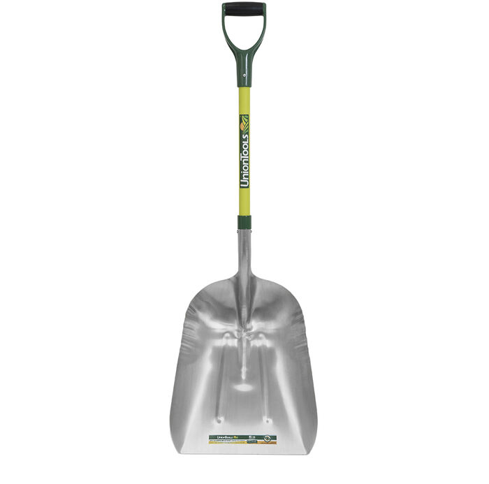 Aluminum Scoop, Size 14 with Fiberglass Handle and D-Grip image number 0