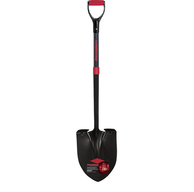 Round Point Shovel, SuperSocket with Power Step , with Fiberglass Handle and Cushion D-Grip