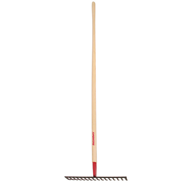16 Tine Level Head Rake, Forged, with Wood Handle