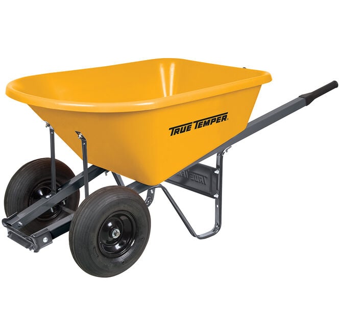 6 cubic foot poly wheelbarrow with dual wheels