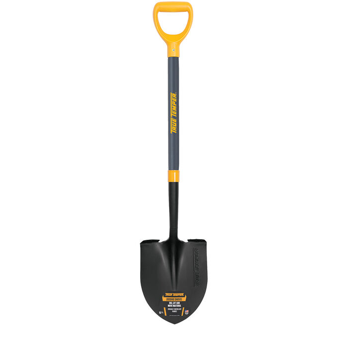 Forged Round Point Shovel with Comfort Step and D-Grip on Fiberglass Handle image number 0