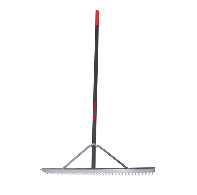 36 Inch Aluminum Landscape Rake, with Aluminum Handle and End Grip