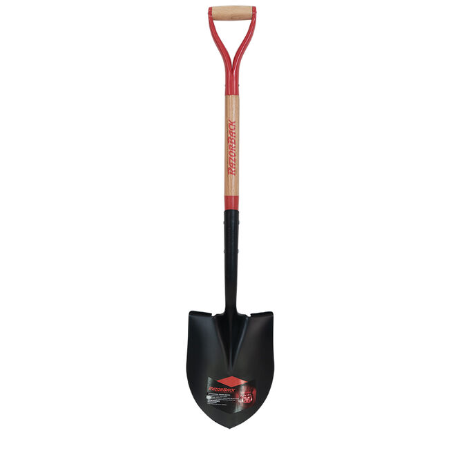 Round Point Shovel with Wood Handle and Steel D-Grip