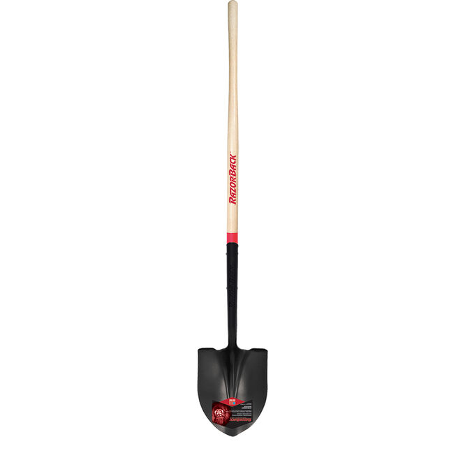 Round Point Shovel, SuperSocket, with Wood Handle