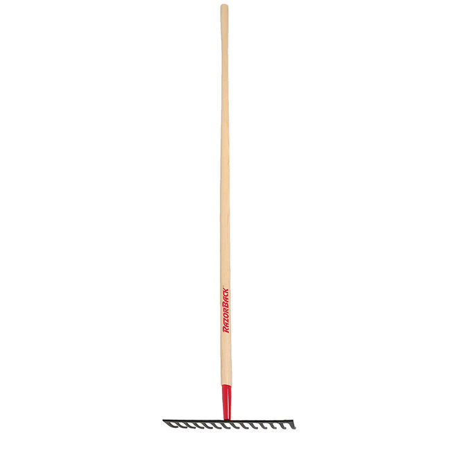 14 Tine Level Head Rake, Forged, with Wood Handle