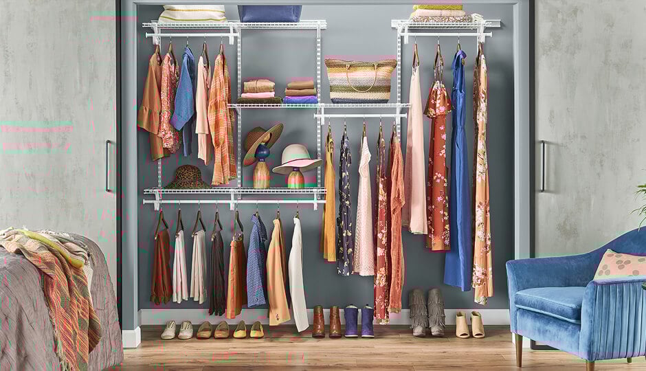 ShelfTrack Adjustable Wire systems easily adapt to your changing storage needs.