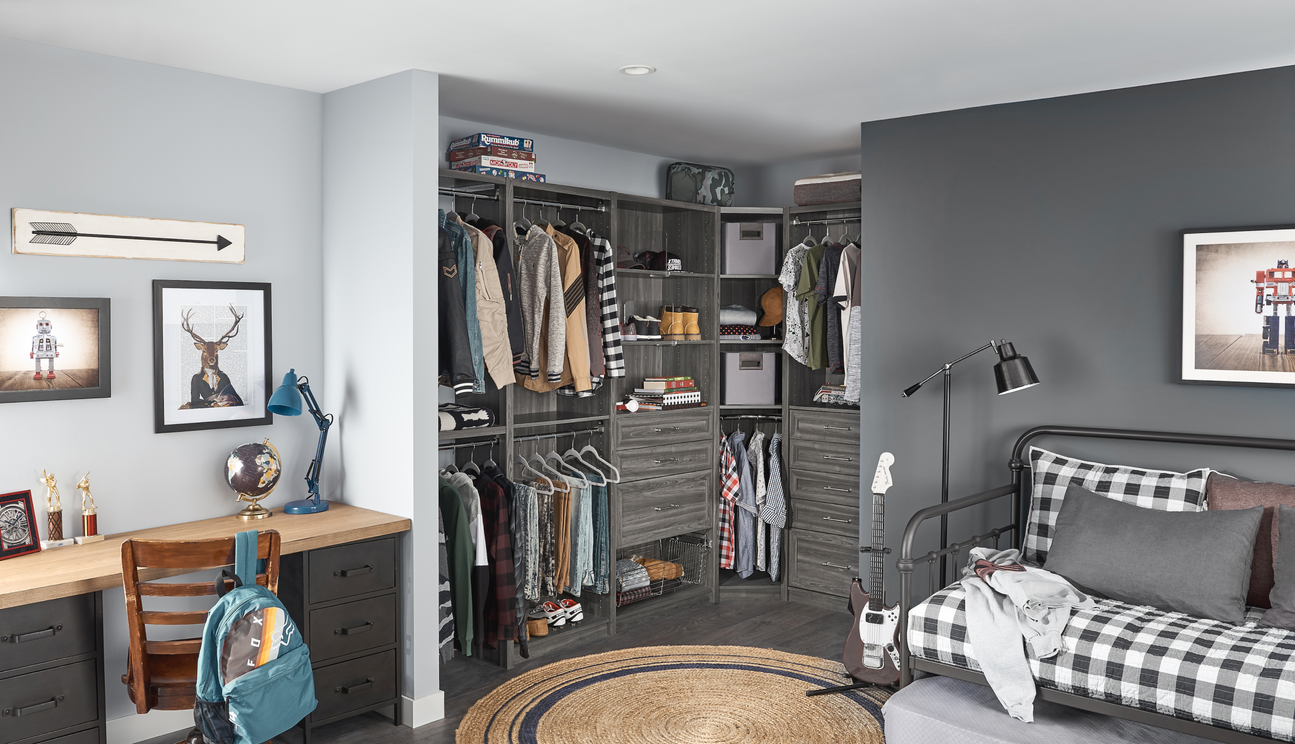 A full and organized closet is a happy closet.