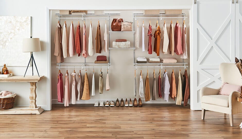 There's a ShelfTrack Organizer wire kit for a reach-in closet of almost any width.