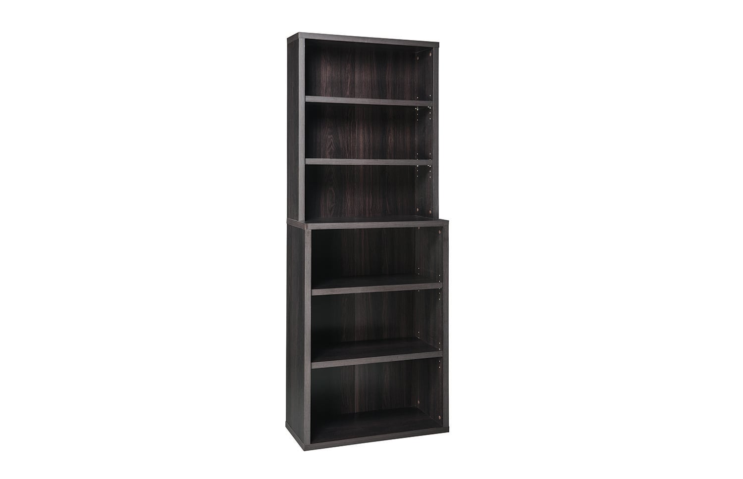 BOOKCASE HUTCH 6 SHELF BLK WAL