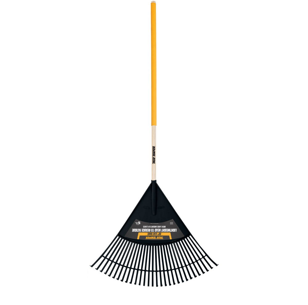 30-Inch Poly Leaf Rake with Cushion Grip on Hardwood Handle | Home by AMES