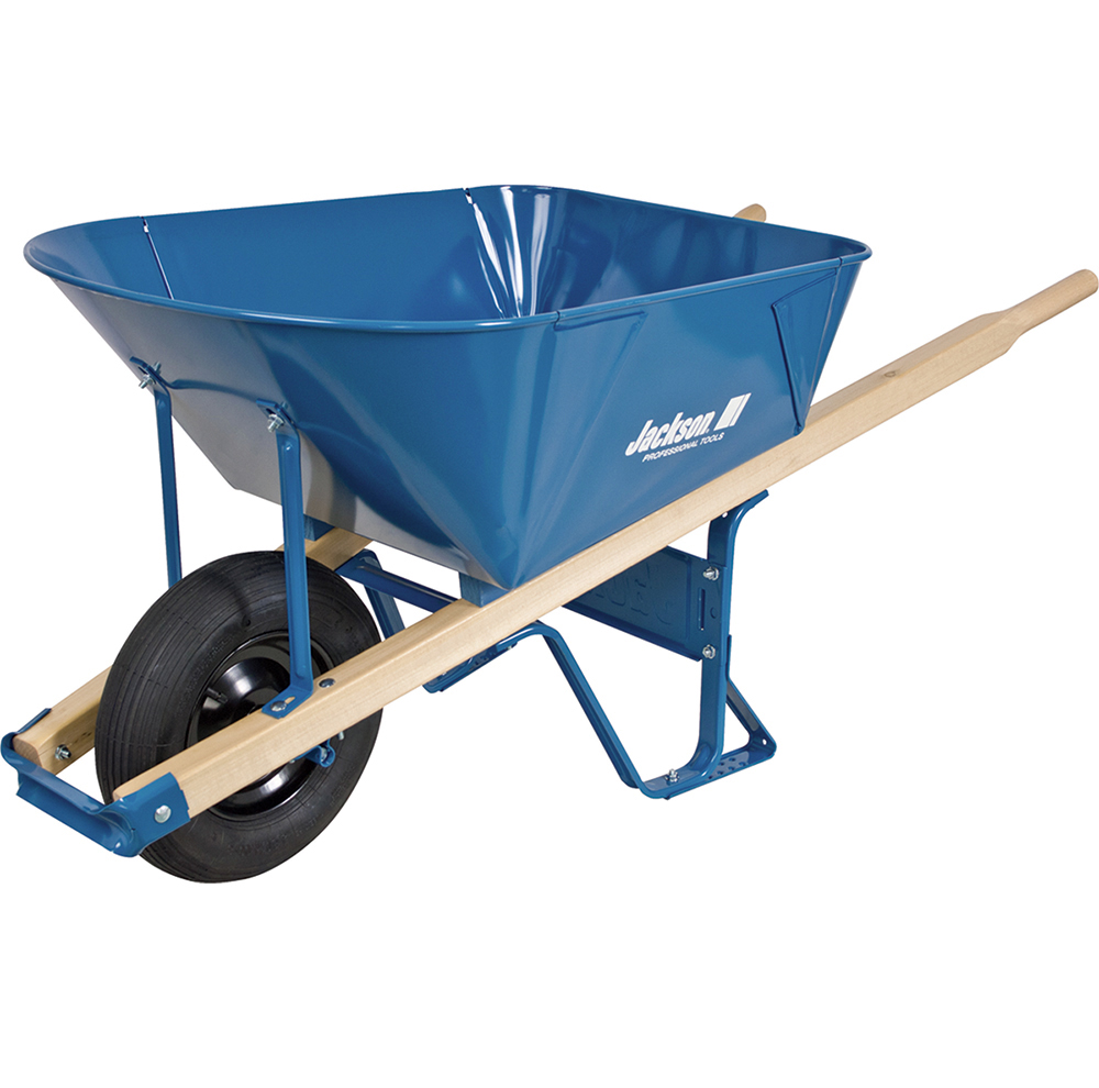 6 cubic foot Jackson steel contractor wheelbarrow with folded tray and