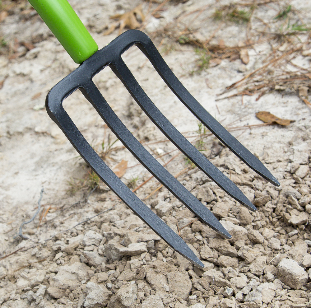 4Tine Spading Fork Wood Handle Home by AMES