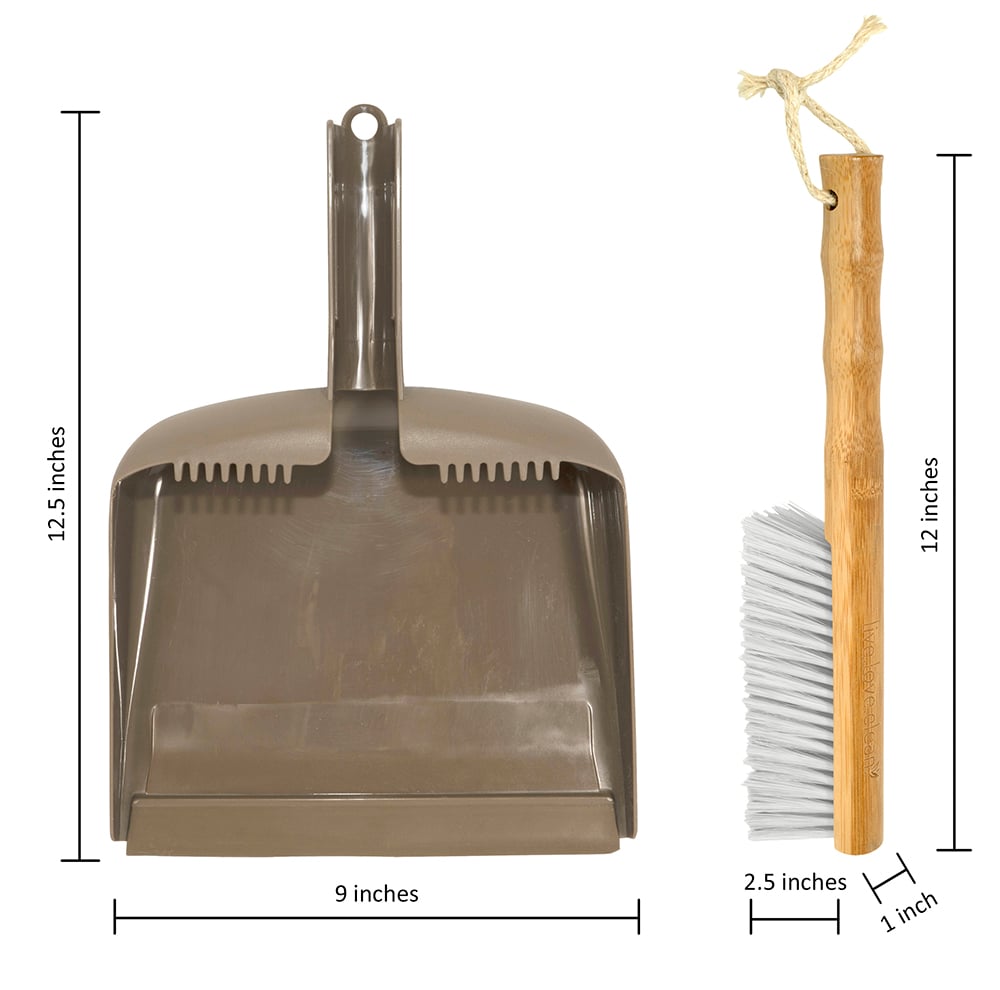 Bamboo counter brush and dustpan set Home by AMES
